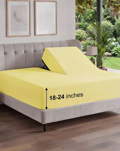 Vista 148 de Sábana bajera ajustable extra profunda Twin XL – Sábana bajera individual de lujo de hotel solamente – Se adapta fácilmente a colchones de 18 a 24