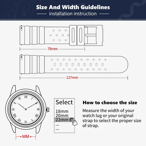 Vista 6 de BINLUN Rubber Watch Bands Quick Release Premium Quality Silicone Sport Watch Strap Smart Watch Bands For MenWomen 7