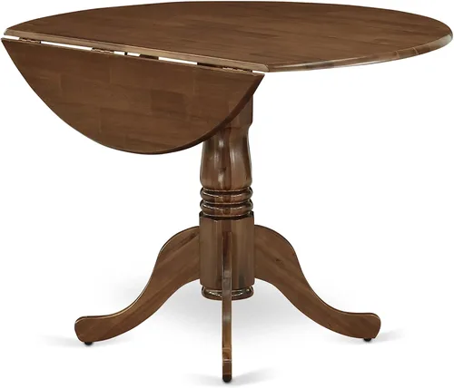 Vista 5 de East West Furniture DLGA3-AWA-03 - Juego de mesa de comedor de 3 piezas que contiene una mesa de cocina redonda con gotas y 2 sillas Parson, 42 x 42