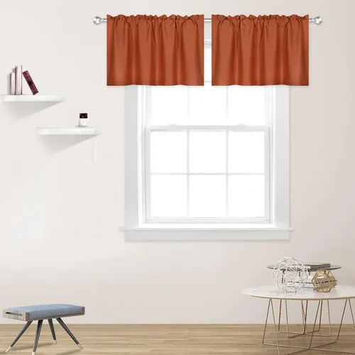 Vista 35 de DECOVSUN Cenefas Aqua para ventanas de cocina, con bolsillo para barra, opacas, con aislamiento térmico, 1 panel de 42 x 18 pulgadas