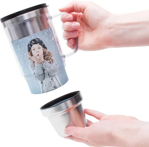 Vista 2 de Thermo-Temp Taza de viaje fotográfica de acero inoxidable de 16 oz