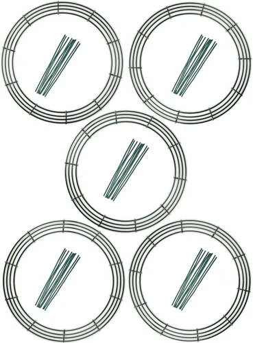 Vista 19 de Paquete de 10 marcos de corona de alambre de 8 pulgadas, forma de corona redonda de metal con diseño de anillo para manualidades, proyectos florales