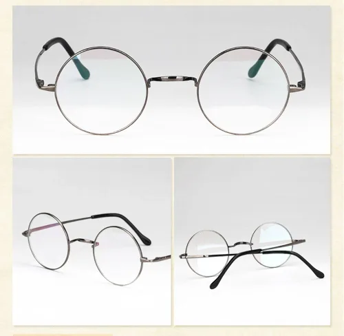 Vista 4 de Agstum Marco de gafas redondas retro de titanio puro sin almohadillas para la nariz