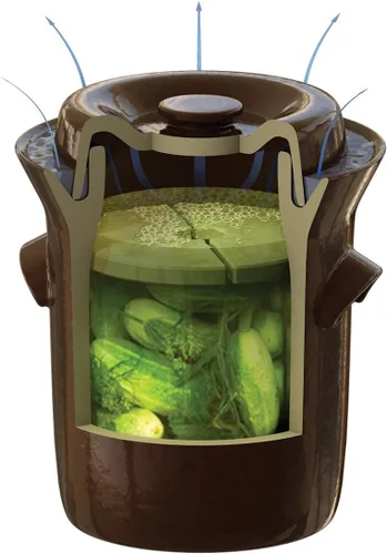 Vista 2 de TSM Products Harvest Fiesta - Olla de fermentación con peso de piedra, 5 litros