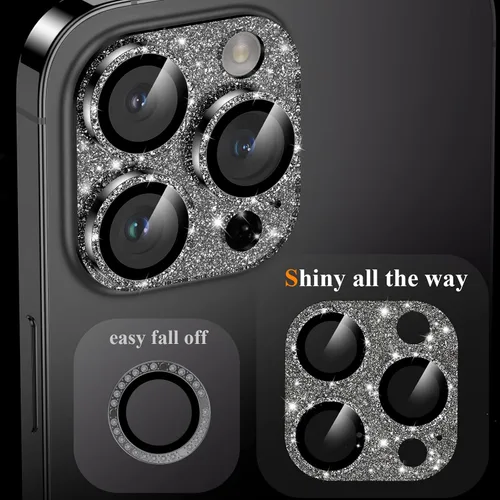 Vista 4 de YWXTW Protector de lente de cámara para iPhone 13 Pro/iPhone 13 Pro Max, [Diseño Brillante de 4.ª Generación Nuevo] Protector de pantalla de lente