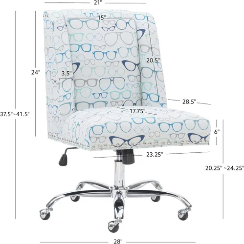 Vista 3 de Linon Home Décor Brookville - Silla de oficina, color marfil