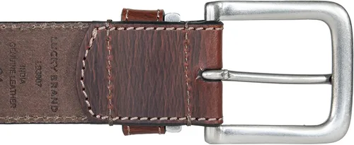 Vista 3 de Lucky Brand Cinturón de cuero cosido para hombre Clásico Casual Vestido Todos los días Western Hebilla de metal