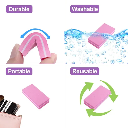 Vista 3 de Juego de pulidor de uñas profesional rosa, 30 piezas, uñas acrílicas y naturales, bloques de tampón de grano 100/180