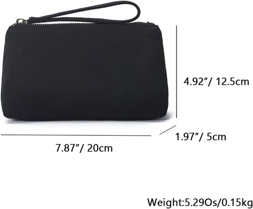 Vista 2 de Bolsa de nailon para pulseras de maquillaje, bolsa de pulseras impermeables con bolsillo con cremallera, bolsa para tarjetas de crédito