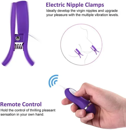 Vista 3 de Pezón Vibrador Pezón Juguete Clip 10 Frecuencia Vibración Mama Clip Masajeador de Mama Mujer Adulto Erótico Sexo Productos
