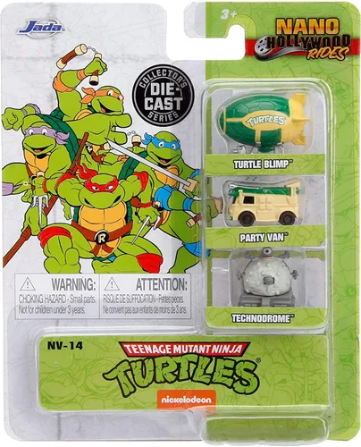 Vista 2 de Jada Teenage Mutant Ninja Turtles 1.65" Paquete de 3 autos fundidos a presión, juguetes para niños y adultos