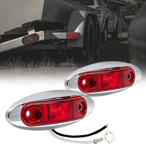Vista 27 de TRUE MODS Luz de marcador LED de 2.5" ámbar para remolque con bisel cromado [DOT FMVSS 108] [SAE P2] [montaje superficial] [impermeable IP67] Luces