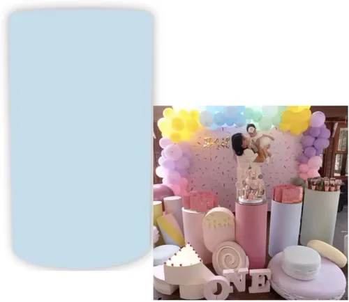 Vista 8 de Fundas cilíndricas negras para decoración de fiestas, fundas de pedestal sólidas, color negro, para baby shower, niños y adultos, fiesta