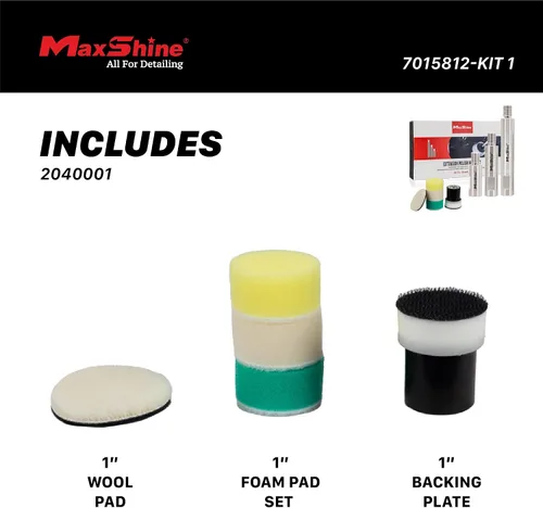 Vista 3 de Maxshine - Juego de eje de extensión universal de acero inoxidable y kit de pulido de 1 pulgada, extensores de pulido de 2, 3 y 5 pulgadas