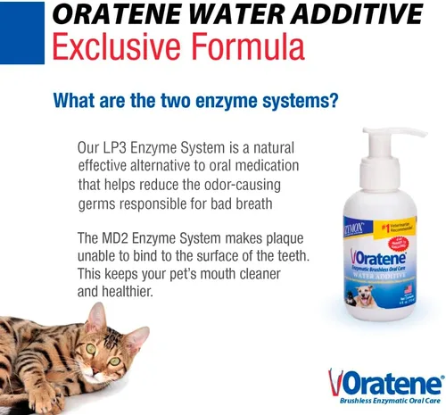 Vista 6 de PET King Brands Zymox Oratene - Aditivo de agua enzimático sin escobillas, 4 onzas