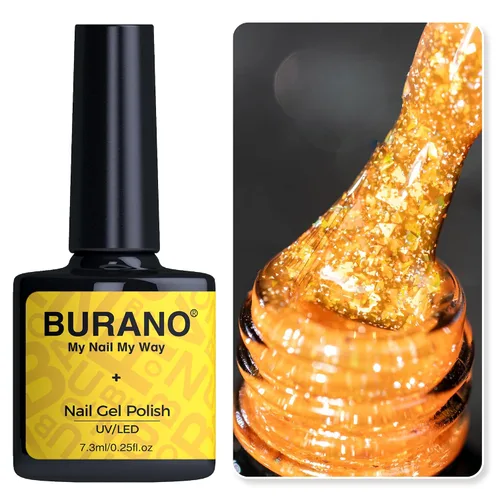 Vista 25 de BURANO Esmalte de uñas de gel reflectante, 0.2 fl oz, esmalte de gel reflectante con purpurina de diamante, esmalte de gel de color brillante