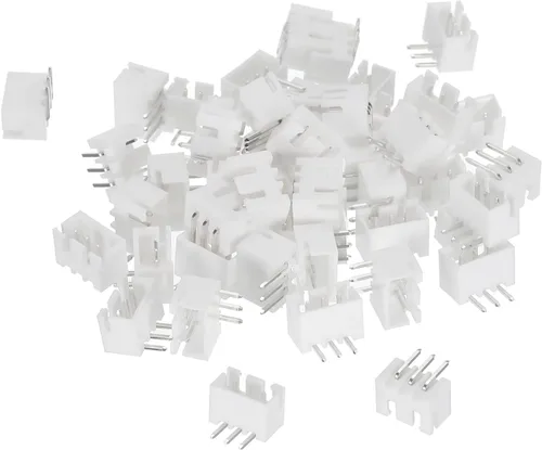 Vista 8 de MECCANIXITY Conector de 0.100 in, adaptador macho de 4 pines, cabezal de clavija de ángulo recto, enchufe blanco para conexión de cable a placa