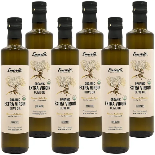 Vista 9 de Emirelli Aceite de oliva virgen extra orgánico, certificado por USDA, rico en polifenoles, primer prensado en frío, cosecha temprana, sabor suave