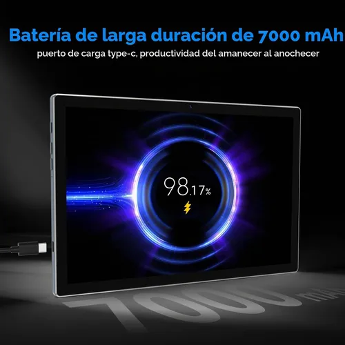 Vista 7 de Tableta Android de 10.1 pulgadas, procesador Octa-Core 2026 con almacenamiento de 64 GB, tableta WiFi 6, cámara dual de 13 MP+5MP, tableta 2 en 1