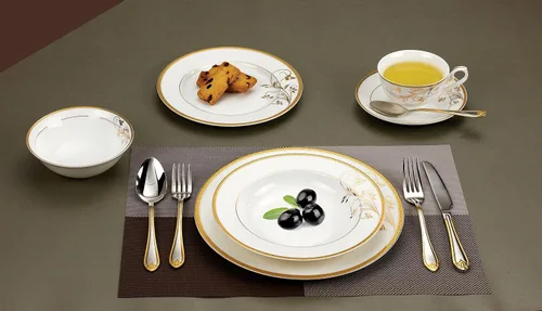 Vista 2 de Juego de vajilla de 24 piezas-Bone China, servicio para 4 por Lorren Home Trends