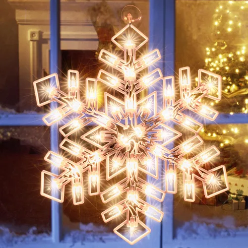 Vista 13 de Luces de silueta de ventana de Navidad de 14 pulgadas, escultura de Navidad de 50 litros, incluye: estrella x1