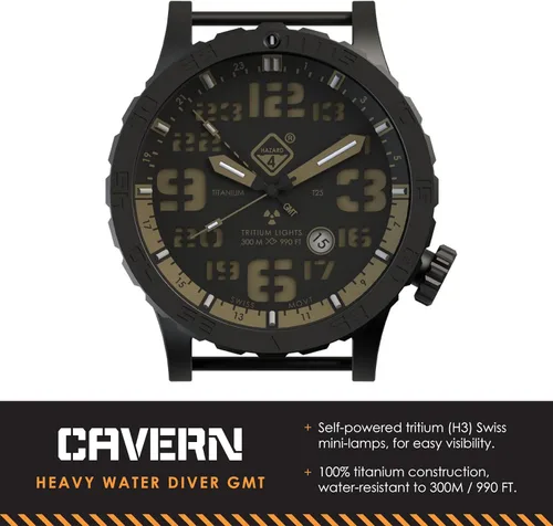 Vista 57 de HAZARD 4 Heavy Water Diver™ : Titanium Tritium Dive-Watch