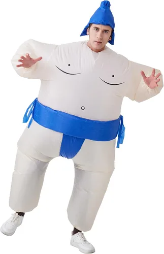 Vista 2 de Inflatable Sumo Costume for Adult, Blow Up Wrestling Suit Halloween