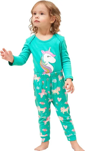 Vista 2 de V.&GRIN Conjunto de pijama de algodón de manga larga para bebé niña, para otoño e invierno