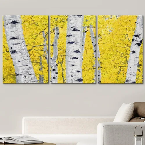 Vista 190 de wall26 Lienzo enmarcado para pared, juego de arte de acuarela pastel, paisaje rural, ilustraciones con formas abstractas, arte moderno, decorativo