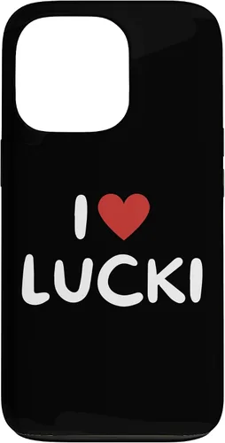 Vista 14 de Funda con corazón rojo para iPhone 16 I Love Lucki