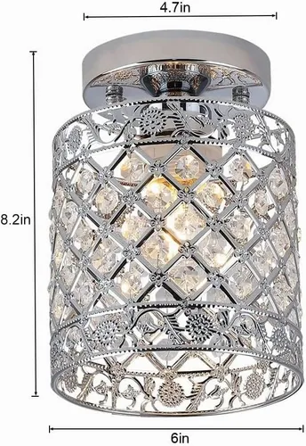 Vista 2 de Create For Life® Lámpara de Techo Empotrada de Cristal de Decoración Moderna de Estilo Mini Araña de Cristal Lámpara de Techo para Pasillo, Bar