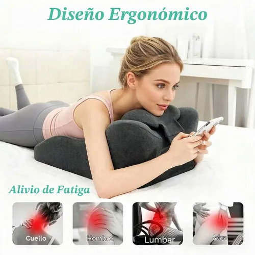 Vista 4 de Almohada versátil Cojín ergonómico de cuña Almohada de espuma viscoelástica (gris oscuro)