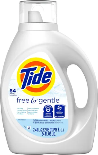 Vista 20 de Tide Free & Gentle - Detergente líquido suave para ropa, 64 cargas