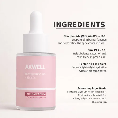 Vista 8 de Axwell Suero de niacinamida 10% + zinc 1% - Minimizador de poros y cuidado de manchas Suero facial - Control de aceite, se dirige a las manchas