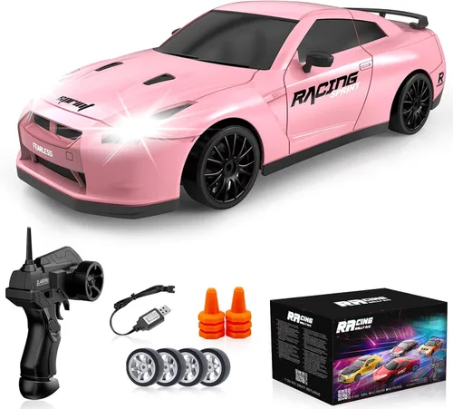 Vista 13 de Coches de Deriva RC, 2.4Ghz 1:24 Coche de Control Remoto 4WD de Alta Velocidad Deriva RC con Luz LED y Neumáticos de Deriva Coches de Juguete
