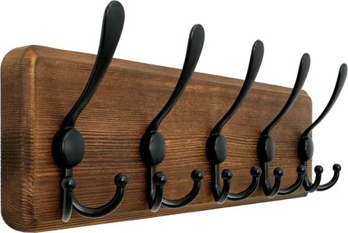 Vista 19 de WEBI Perchero de pared, ganchos para abrigos de pared rústicos, 16" de orificio a orificio, gancho grande para colgar en la pared, perchero