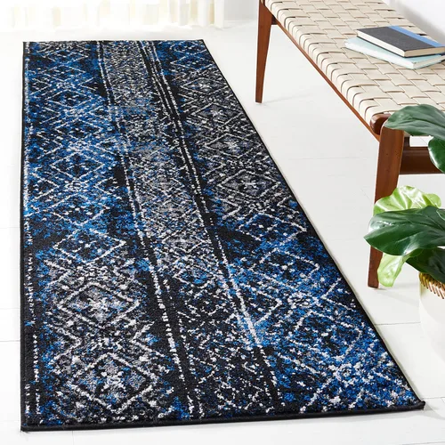 Vista 20 de SAFAVIEH Alfombra de área 8x10 - Colección Adirondack - Grande - Negro y plateado, diseño marroquí bohemio, no suelta pelusa y fácil de limpiar