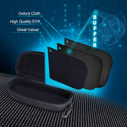 Vista 2 de XANAD Estuche rígido para gafas de seguridad, gafas de sol y gafas de tiro, color negro