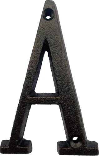 Vista 7 de BetLight Número de casa de hierro fundido de 5.5 pulgadas de alto, números de dirección de casa sólidos, elegante acabado marrón negro, fácil