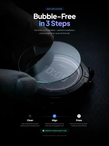 Vista 7 de iDaPro Protector de pantalla para Garmin Fenix 6S/6S Pro/6S Zafiro, 9H Glass