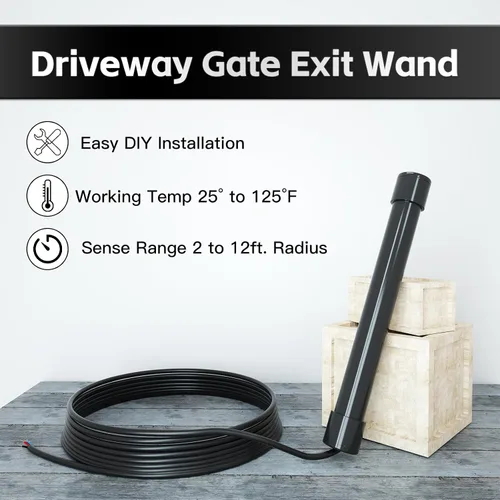 Vista 8 de X X-HOUSE Sensor de salida de vehículo con cable universal Upgrad 2026 para abridor de puerta automático con cable de 50 pies, funciona con JUJIANG