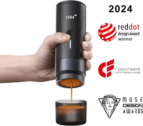Vista 2 de CERA+ Cafetera portátil para café expreso profesional con bolsa, autocalentable, de nivel profesional, compatible con molienda ultrafina