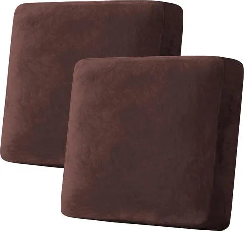 Vista 33 de H.VERSAILTEX Funda de cojín elástica de terciopelo para sofá, funda de cojín de felpa para cojines de silla, protector de muebles, cojín de asiento