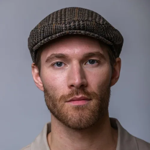 Vista 14 de Irish Tweed Trinity Flat Cap, 100% Tweed, fabricado en Irlanda