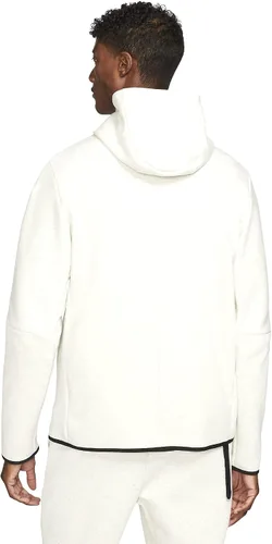 Vista 2 de Nike Sportswear Tech - Sudadera con capucha para hombre con cremallera completa (L, blancojaspeado), blanco, jaspeado, (Whiteheather)