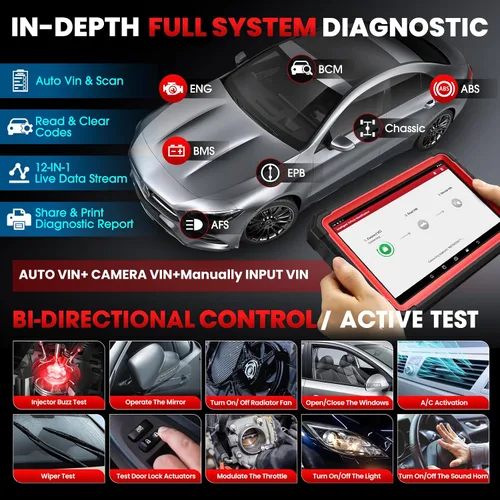Vista 4 de LAUNCH X431 PRO3S+ Escáner de diagnóstico de coche bidireccional completo, codificación de ECU, clave IMMO, autenticación automática, OEM todo