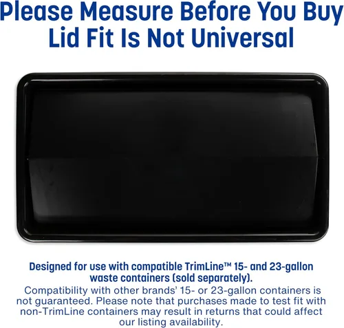 Vista 4 de Carlisle FoodService Products 34202403 TrimLine Tapa abatible de plástico, 20.19 x 11.56 x 4-1/2 pulgadas, 15-23 galones, color negro
