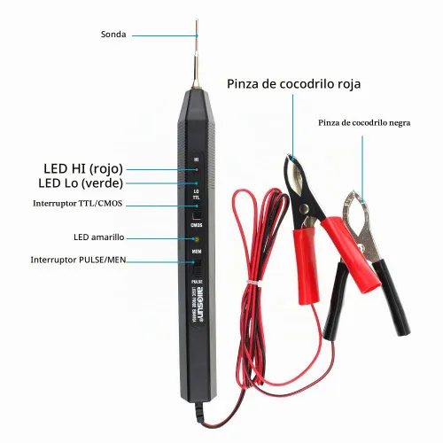 Vista 2 de allsun Indicaciones del probador de circuito eléctrico de la sonda lógica EM4610A para la detección de pulso de nivel lógico