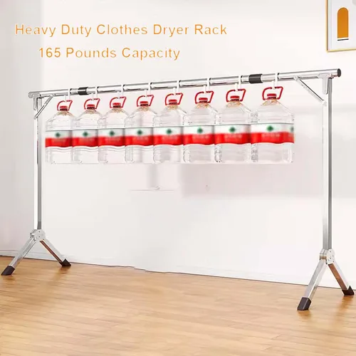 Vista 4 de YSUEFIJO Clothes Drying Rack for Laundry, Adjustable and Foldable Drying Rack, Stainless Steel Clothes Drying Rack, Heavy Duty Laundry Hanger Dryer