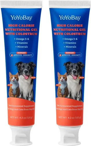 Vista 10 de Gel nutricional de calostro bovino para perros y gatos - Suplemento alto en calorías para perros y gatos, apoya el apetito por los gatos, apoyo
